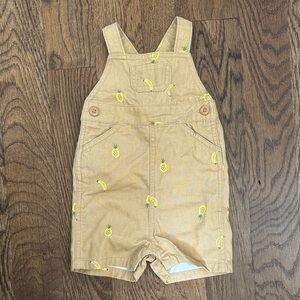 Hanna Andersson Summer Overalls Tan Pineapple & Banana Print!